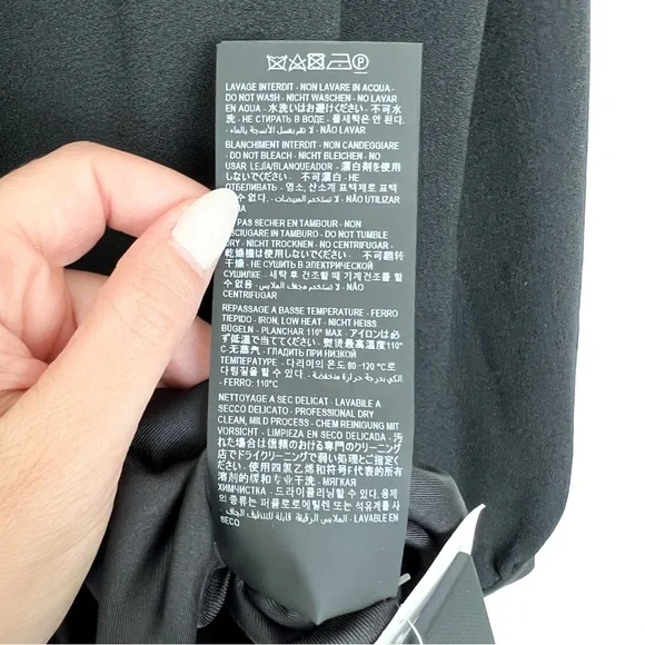 NWT YSL Saint Laurent Open Back Long Sleeve Mini Dress